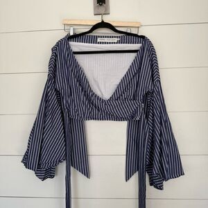 Fame & Partners Women’s 6 Blue White 2 Piece Set New